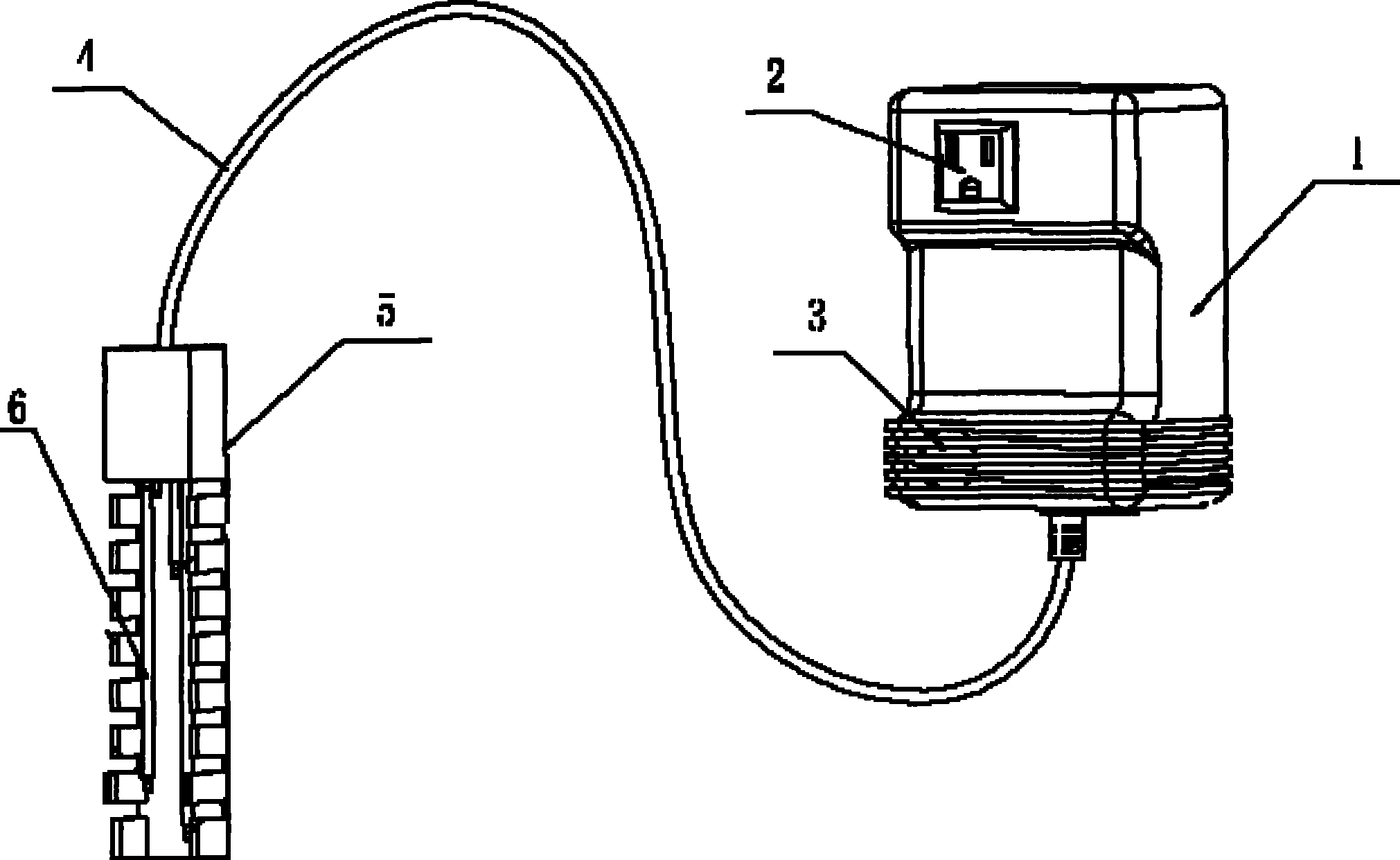 Split structure of probe and switch box