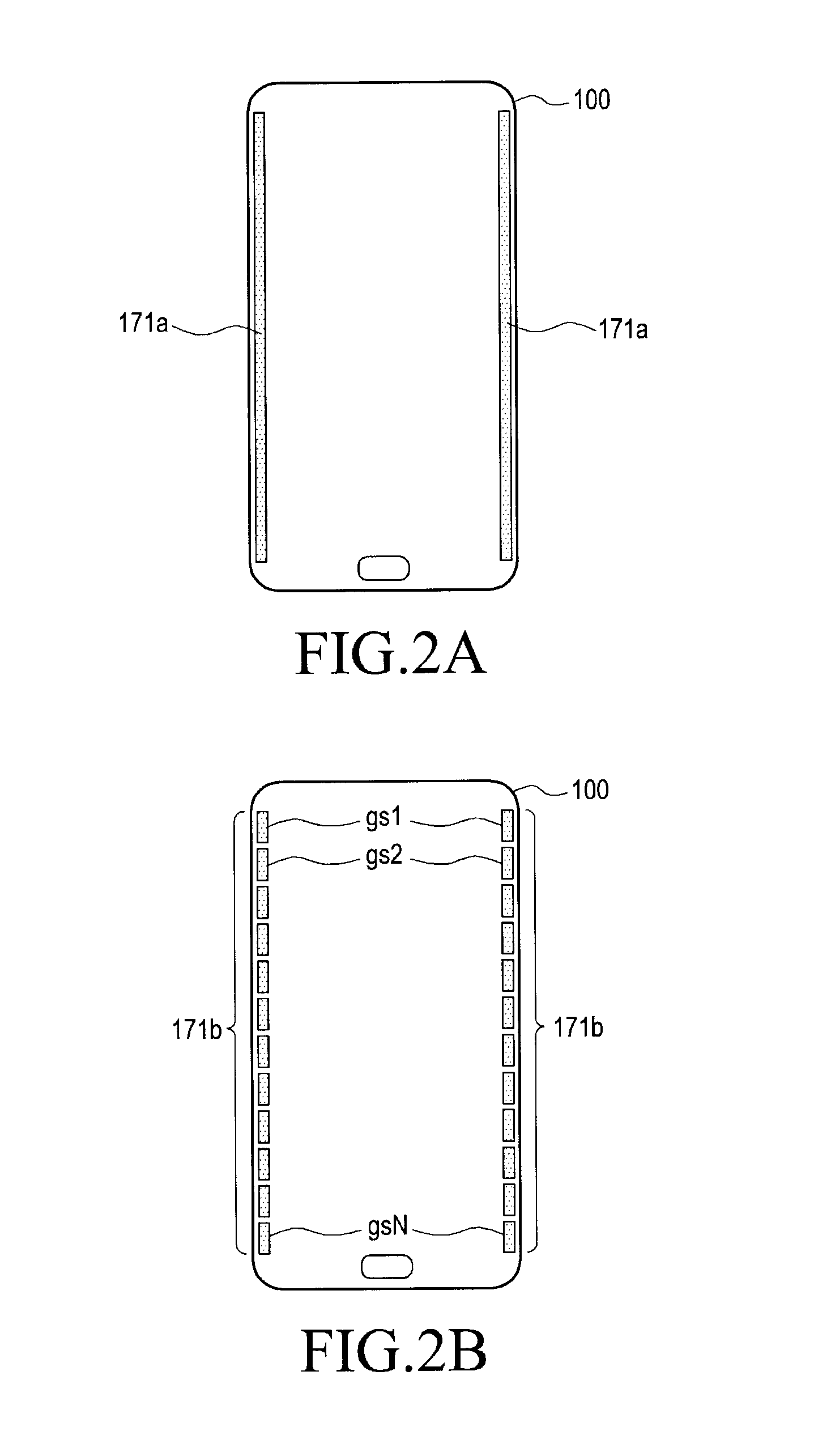 Touchscreen device with grip sensor and control methods thereof