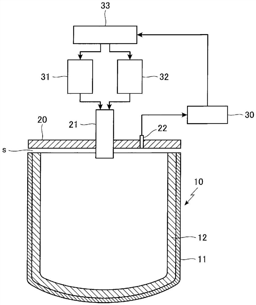 Heating device and heating method inside refractory container
