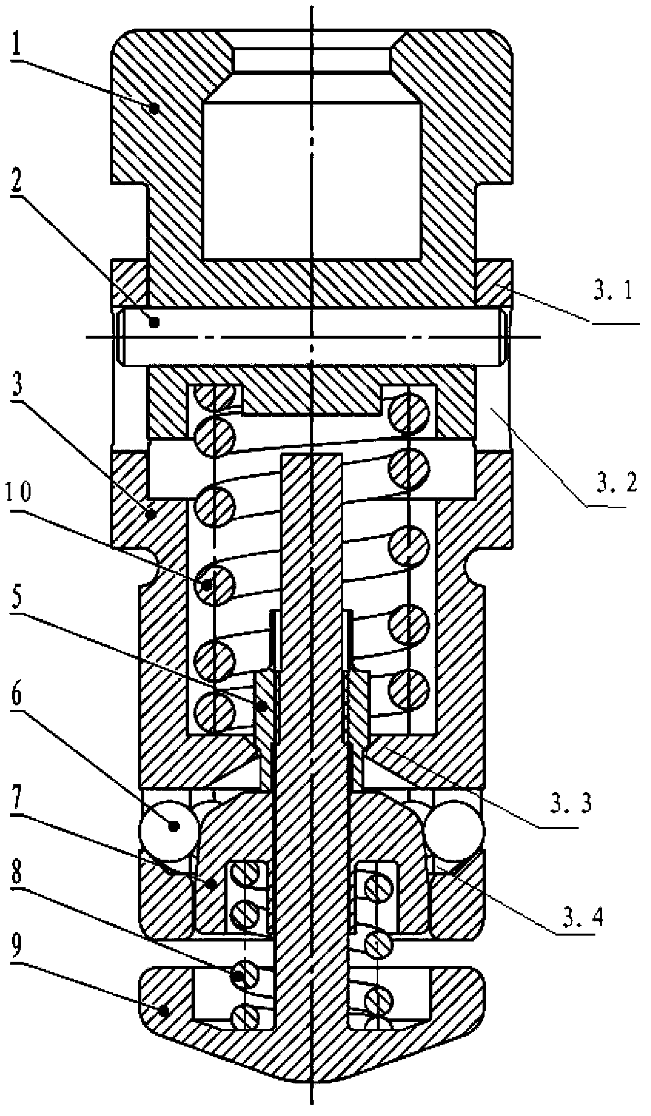 Ball cone irradiation sample stopple with self-locking pressurized water reactor