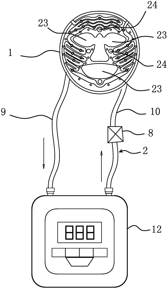 Cold and hot mask applying device with ventilation structure