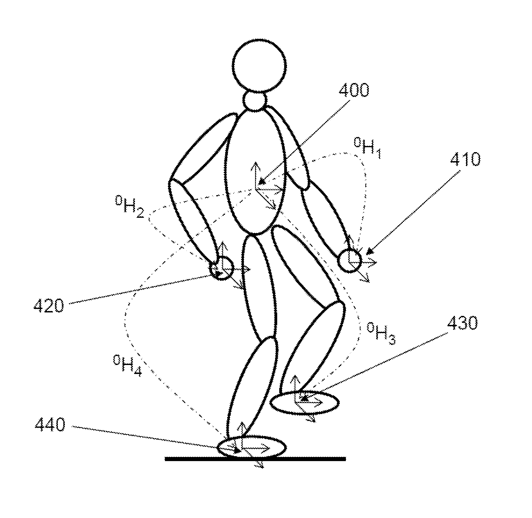 Humanoid robot having fall-management capabilities, and method for managing said falls