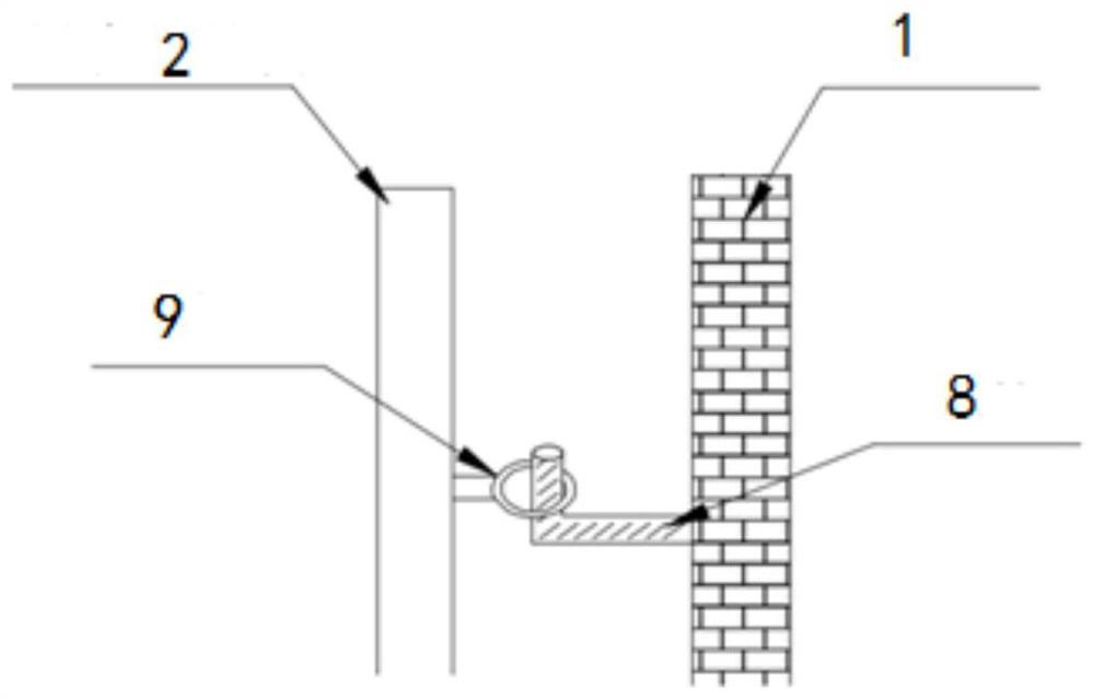 Existing building wall single-face reinforcing system and construction method