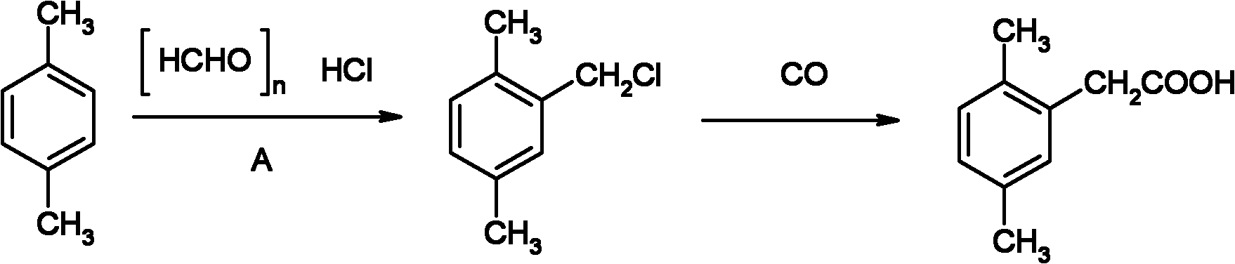 Method for preparing 2,5-dimethyl phenylacetic acid