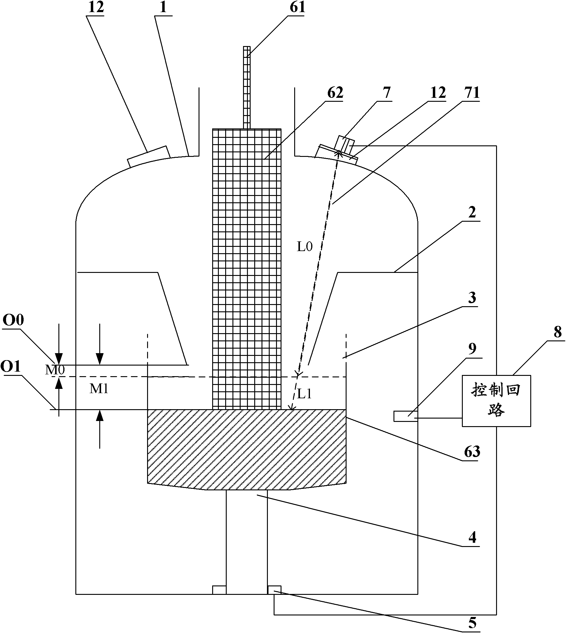 Position control method and device for silicone liquid level of czochralski crystal grower