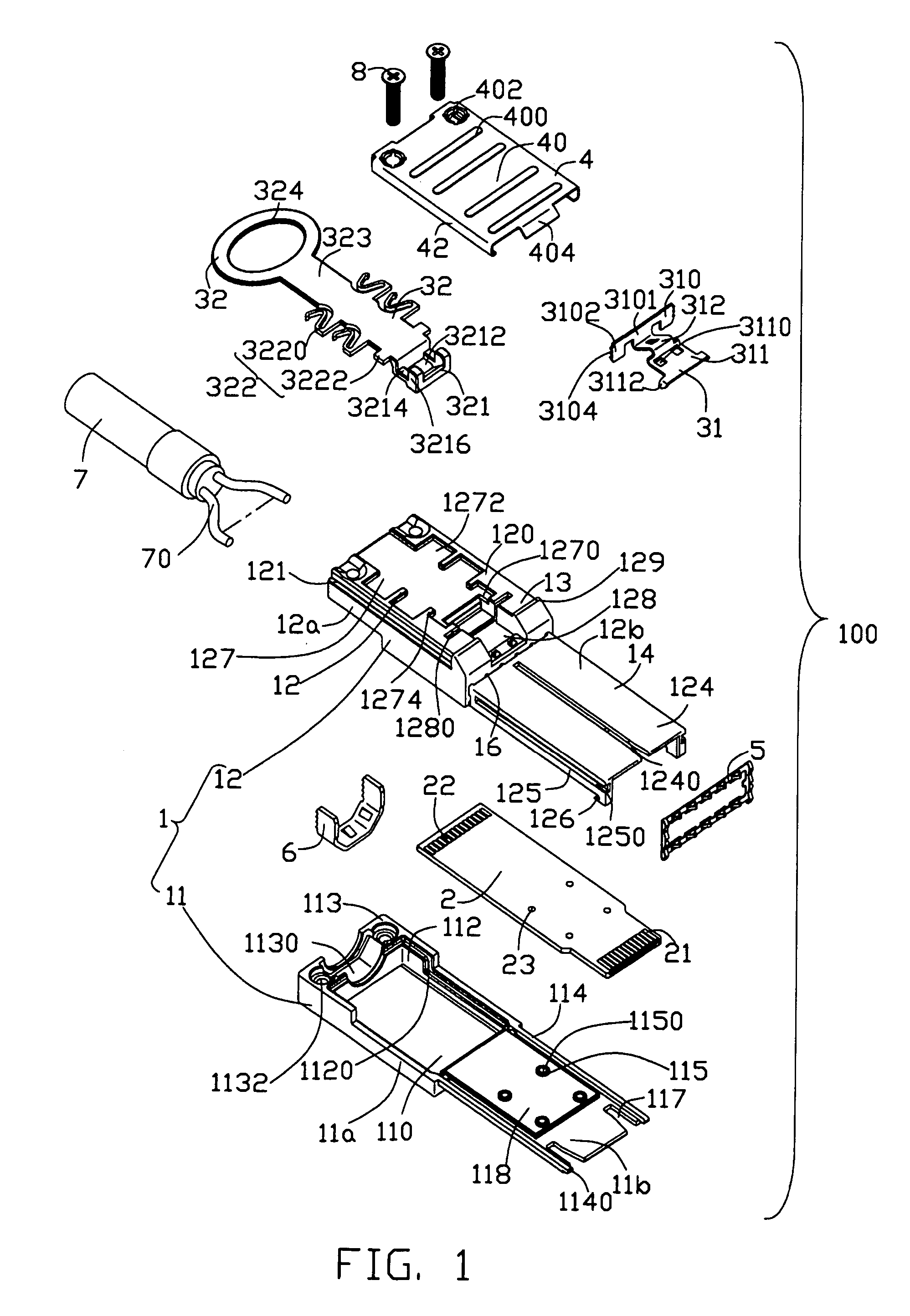 Cable connector assembly with EMI gasket