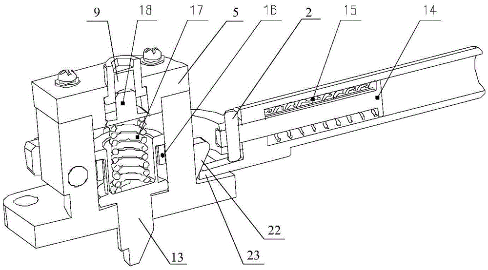 Spring-type locking mechanism provided with stopping power adjustment function