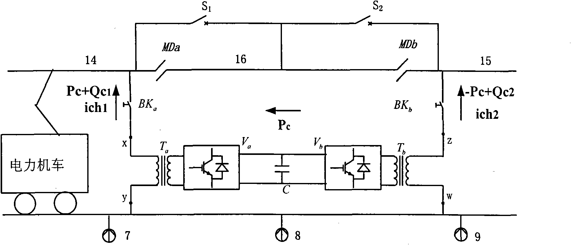 Electric locomotive non-power-off neutral section passing-electric energy quality comprehensive compensation device and method