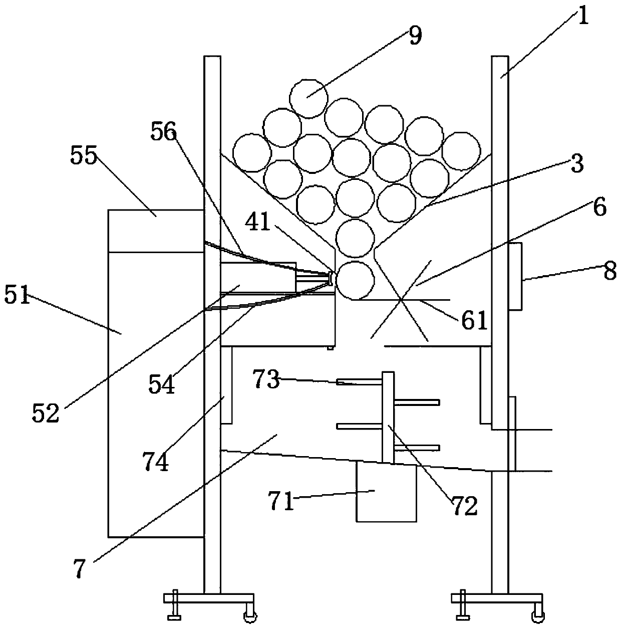 Sphere code spraying and counting device
