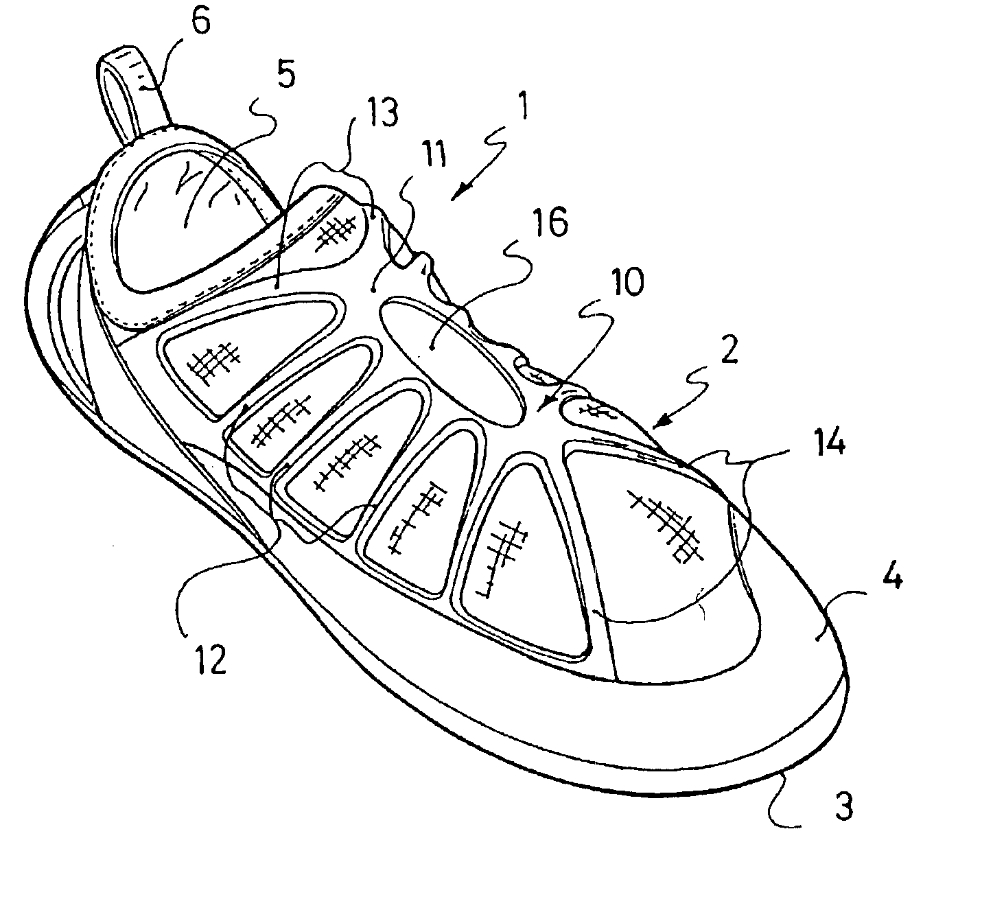 Footwear article having an elastic tightening