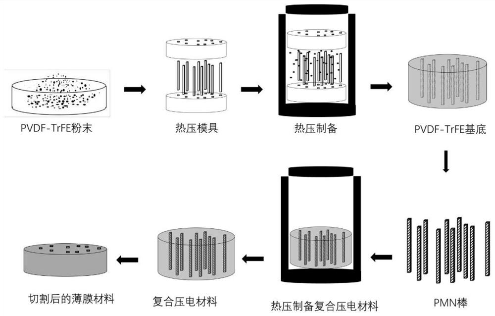 Preparation method of composite piezoelectric material based on PVDF-TrFE