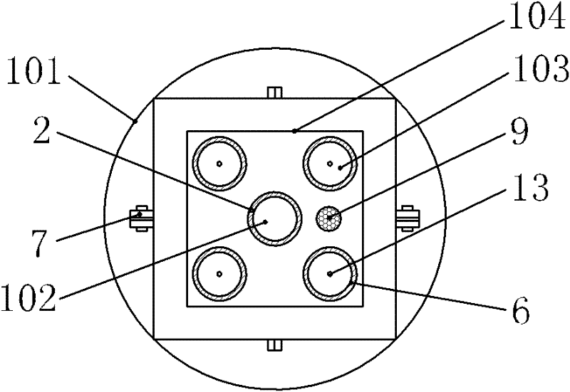 Grouting device combining exhausting and grout backflow preventing functions and construction method of geotechnical engineering structural elements using the same