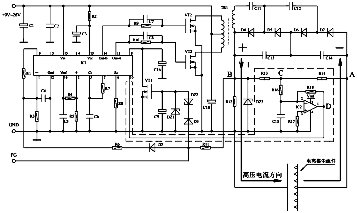 A control system for DC high voltage output voltage stabilization and constant current power supply