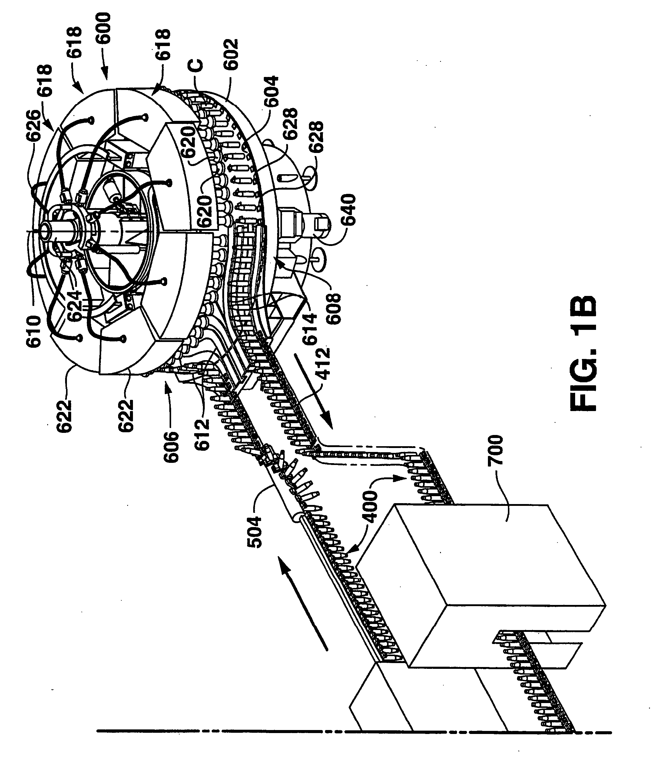 Neck gripping conveyor and link, and related rotary filler and system