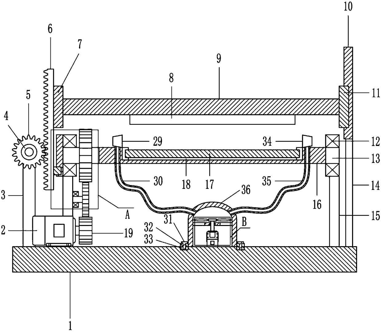 Furniture panel grinding device facilitating feeding