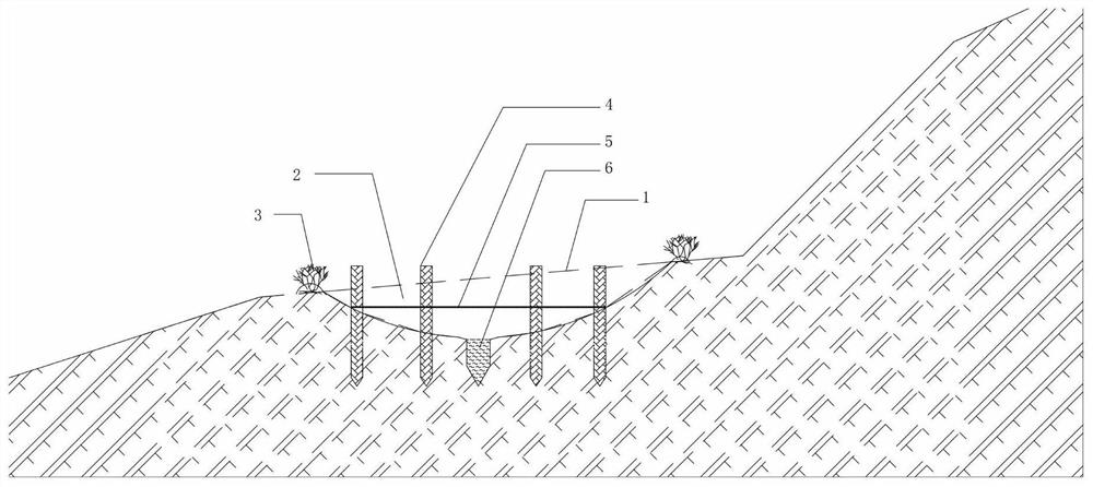 A greening and anti-scouring system for slope cutting ditch and its construction method