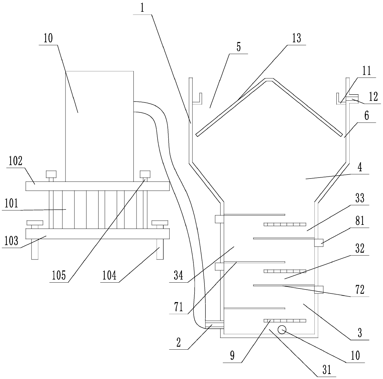 Autotrophic nitrogen removal device for high-ammonia nitrogen