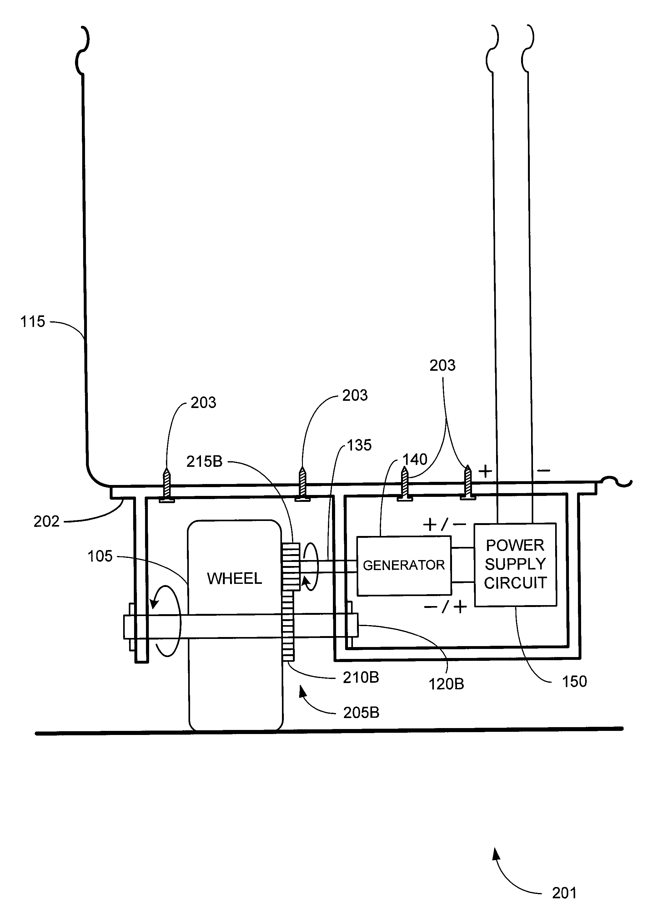 Luggage with Power Supply Circuit