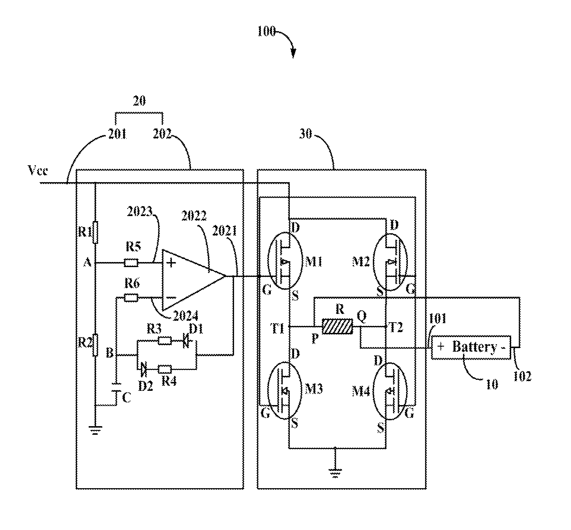 Storage battery charge circuit