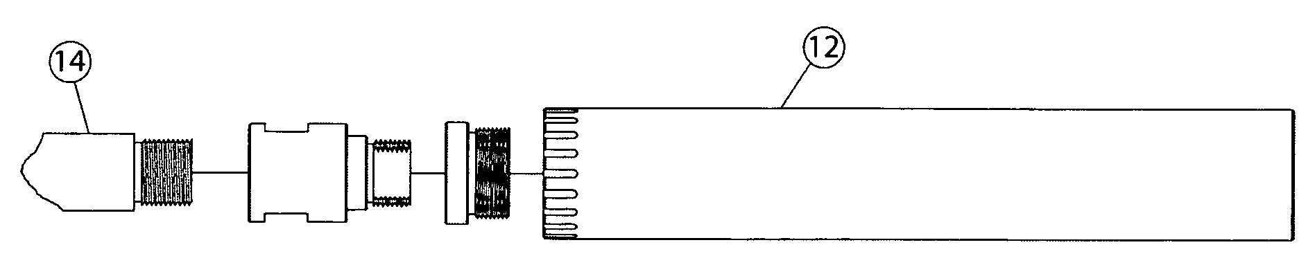 Interrupted thread mount primarily for attaching a noise suppressor or other auxiliary device to a firearm