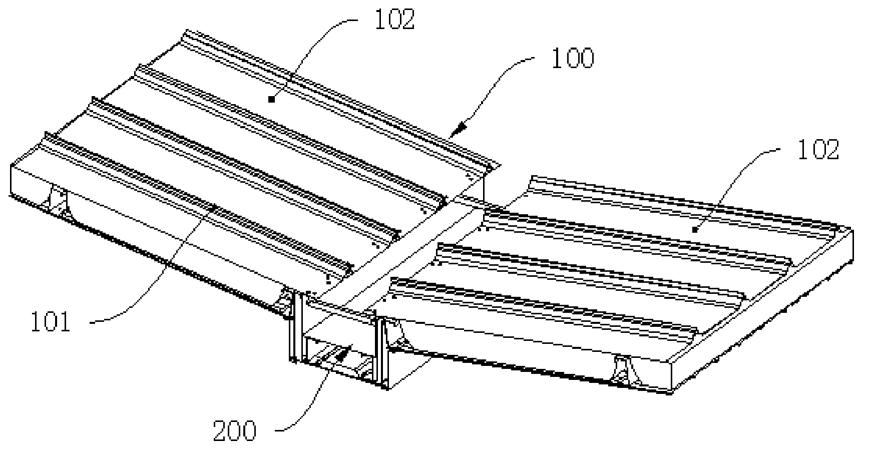 Connecting method of metal roof plate and gutter and waterproof eave water baffle plate