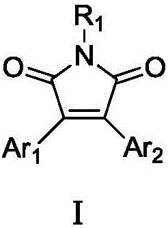 Double-aryl maleimide compound, pharmaceutically acceptable salt thereof, method for preparing double-aryl maleimide compound and pharmaceutically acceptable salt and application of double-aryl maleimide compound and pharmaceutically acceptable salt