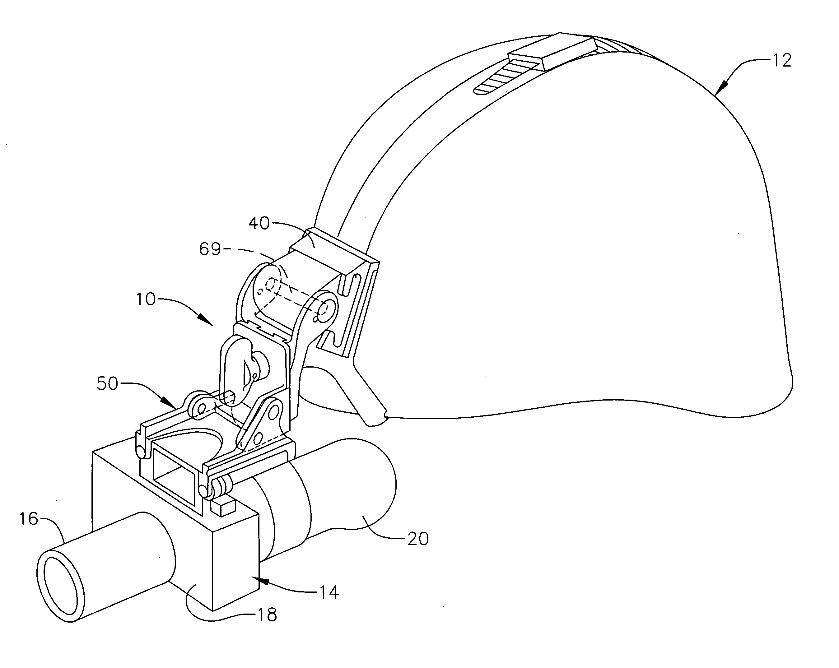 Vertical adjustment mechanism for helmet mount for night vision device