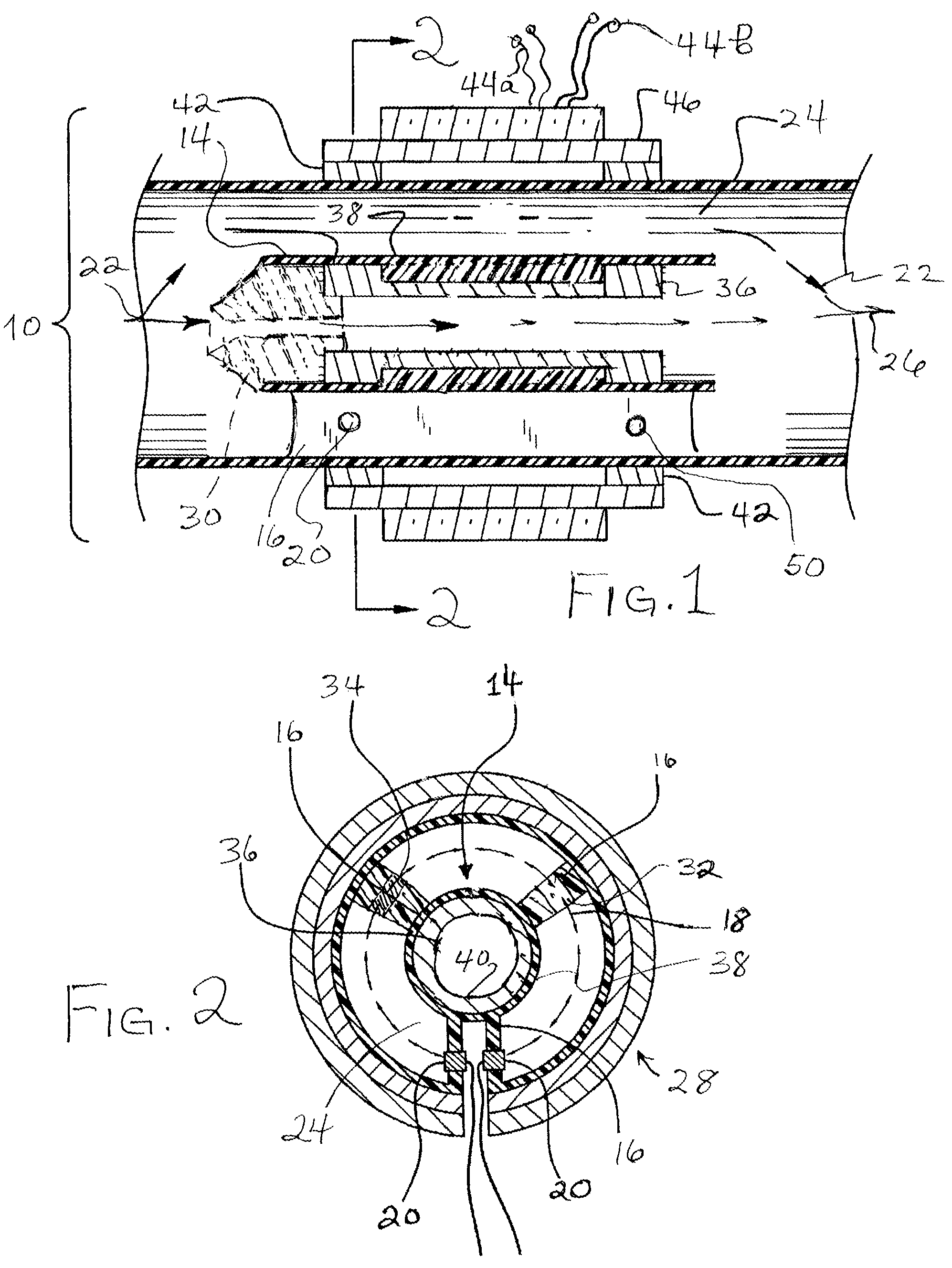 Magnetic flow meter providing quasi-annular flow
