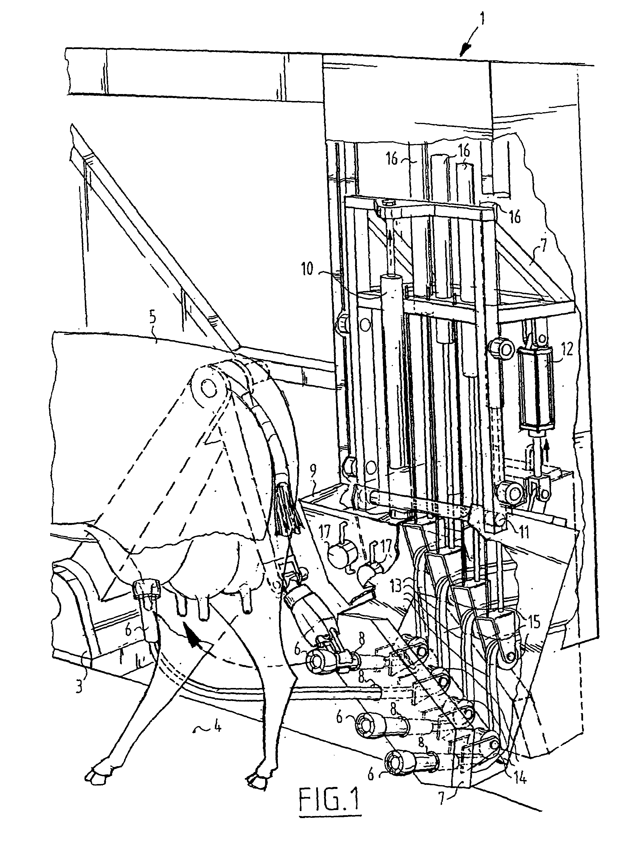 Milking apparatus and holder for receiving teat cups