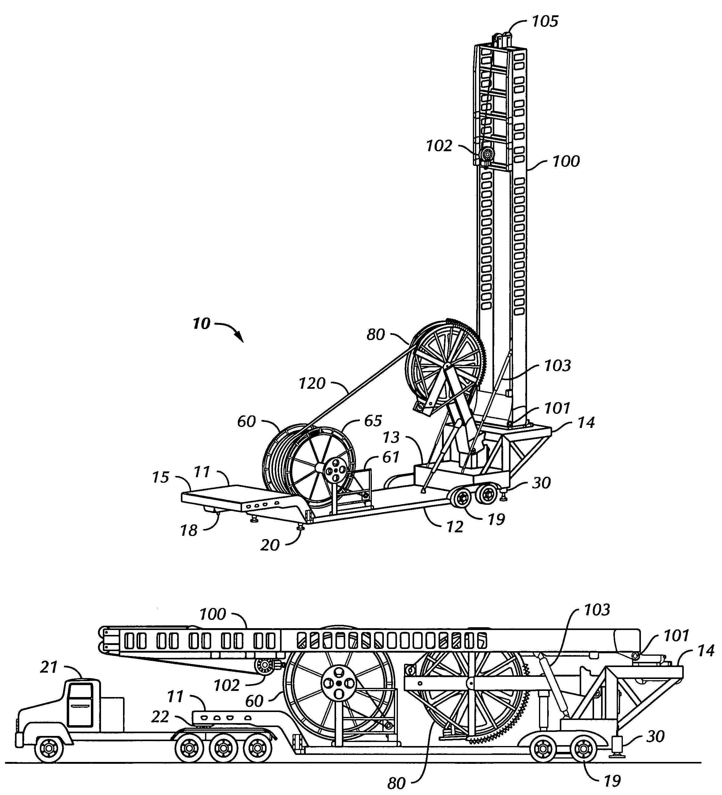 Combination workover and drilling rig