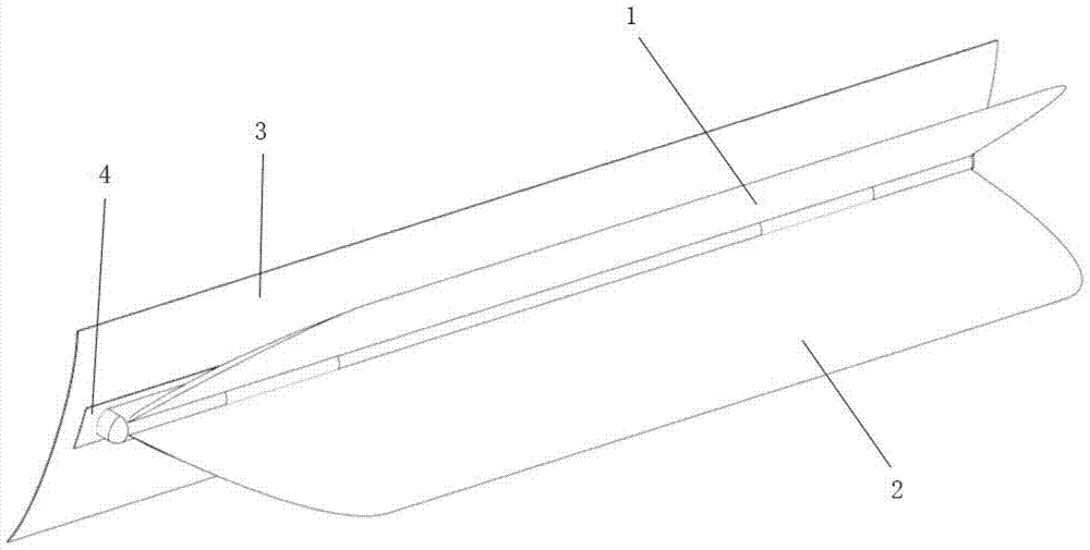 A flared openable and closed bilge keel