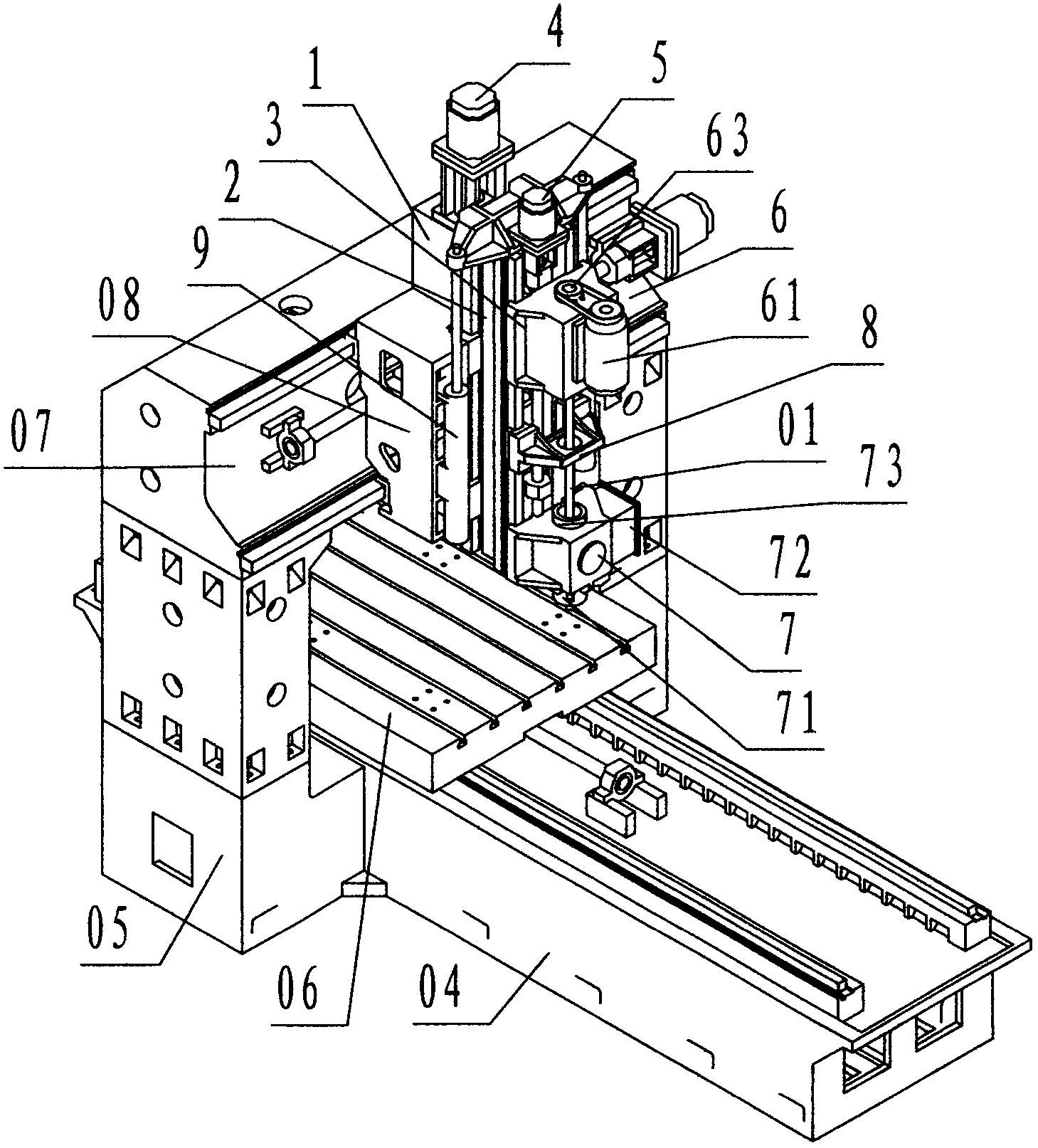 Vertical numerical-control deep hole drilling machine