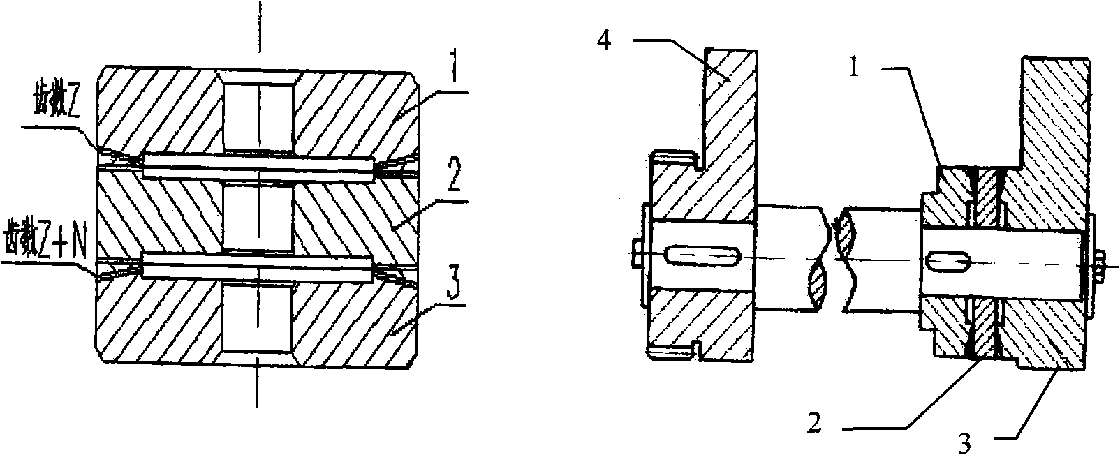 Mechanism and method for tooth difference rigidity dividing adjustment for thread spinners