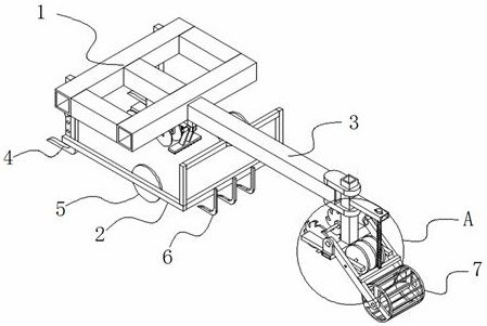 Ditching and crushing device for cultivator