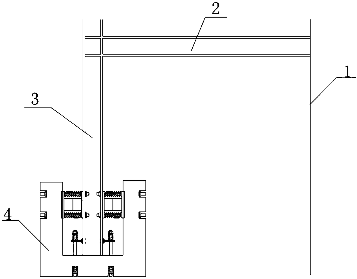 Frame shear wall structure with swinging energy dissipation column