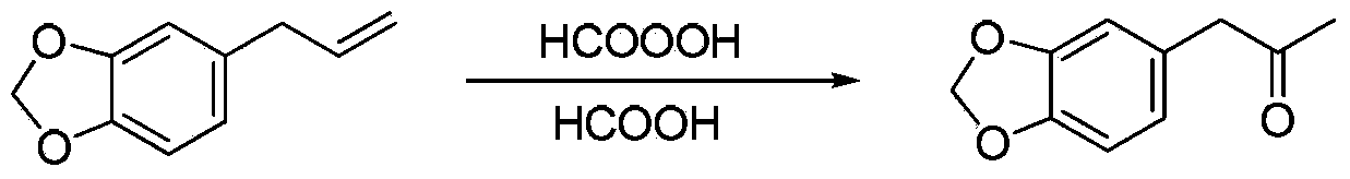 A method for preparing 3,4-methylenedioxyphenyl-2-propanone using furanol by-product as raw material