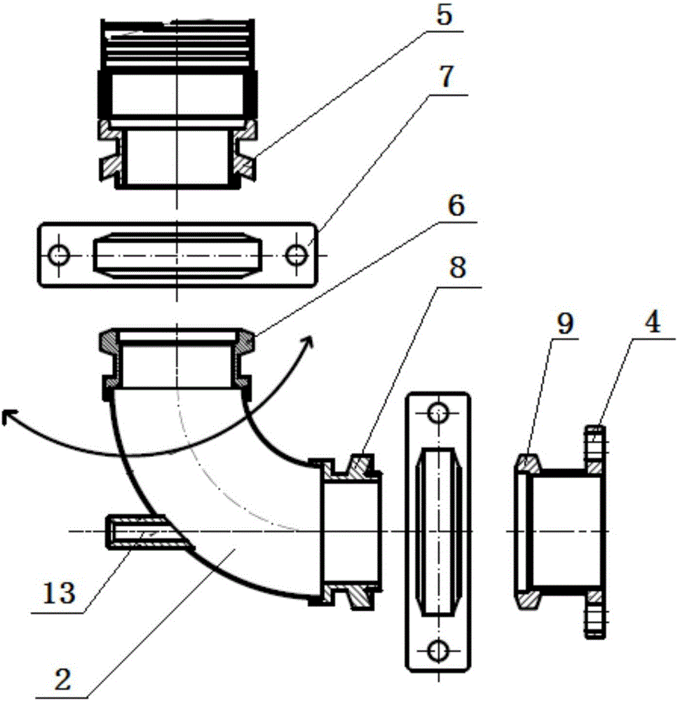 Flexible exhaust connecting device