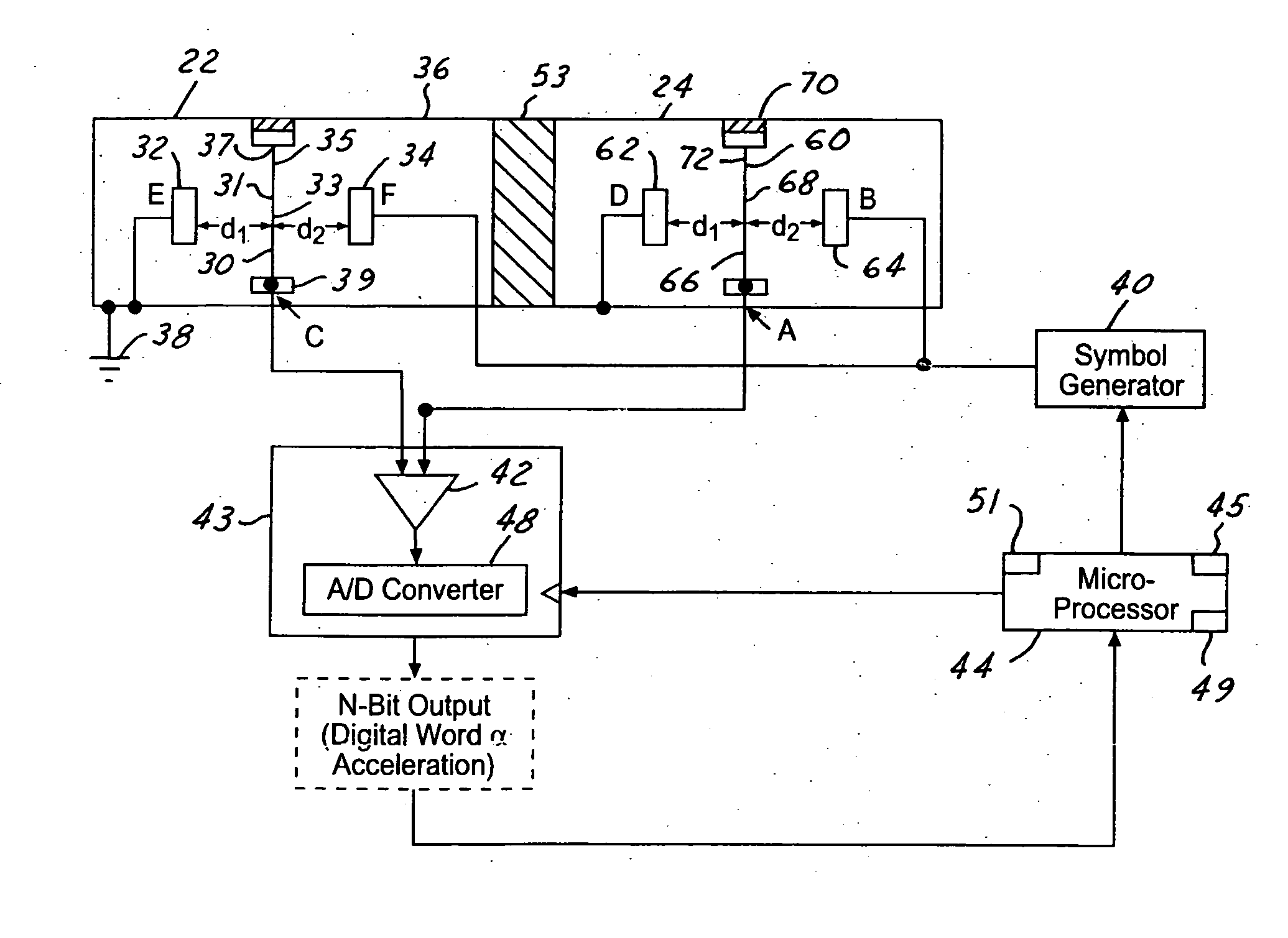 Extended accuracy variable capacitance bridge accelerometer