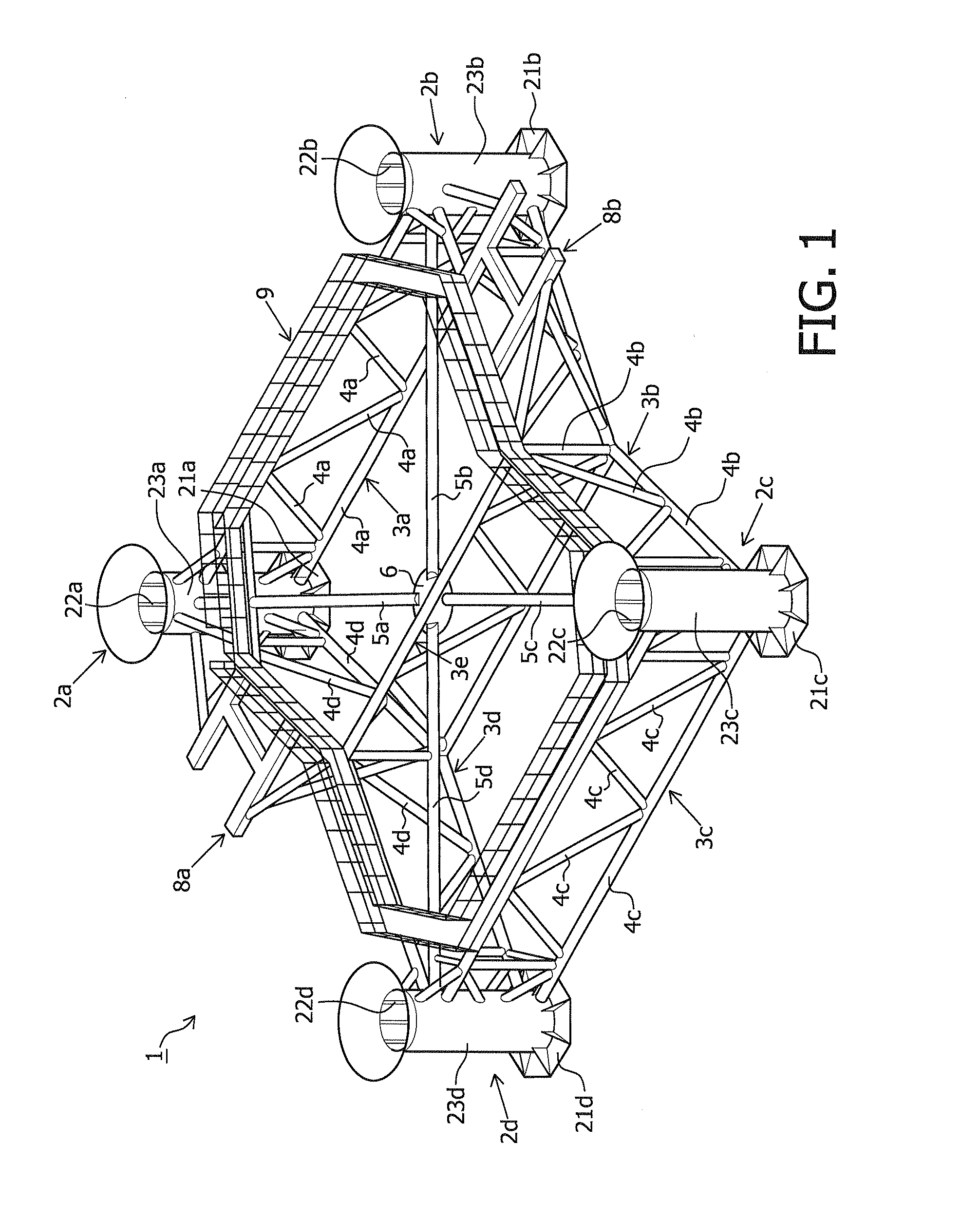 Method of Providing a Foundation for an Elevated Mass, and Assembly of a Jack-Up Platform and a Framed Template for Carrying Out the Method