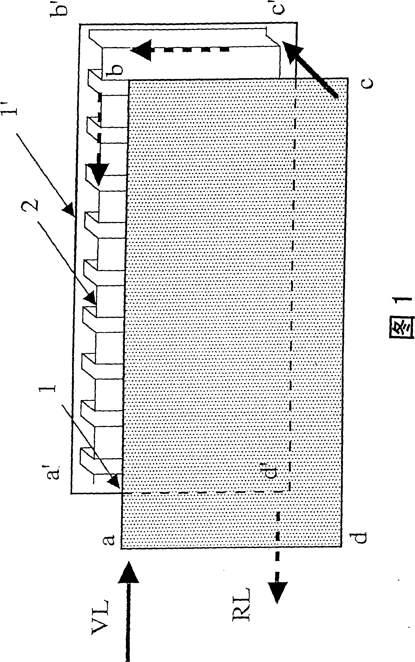 Single-row or multi-row heating body containing at least two different sections
