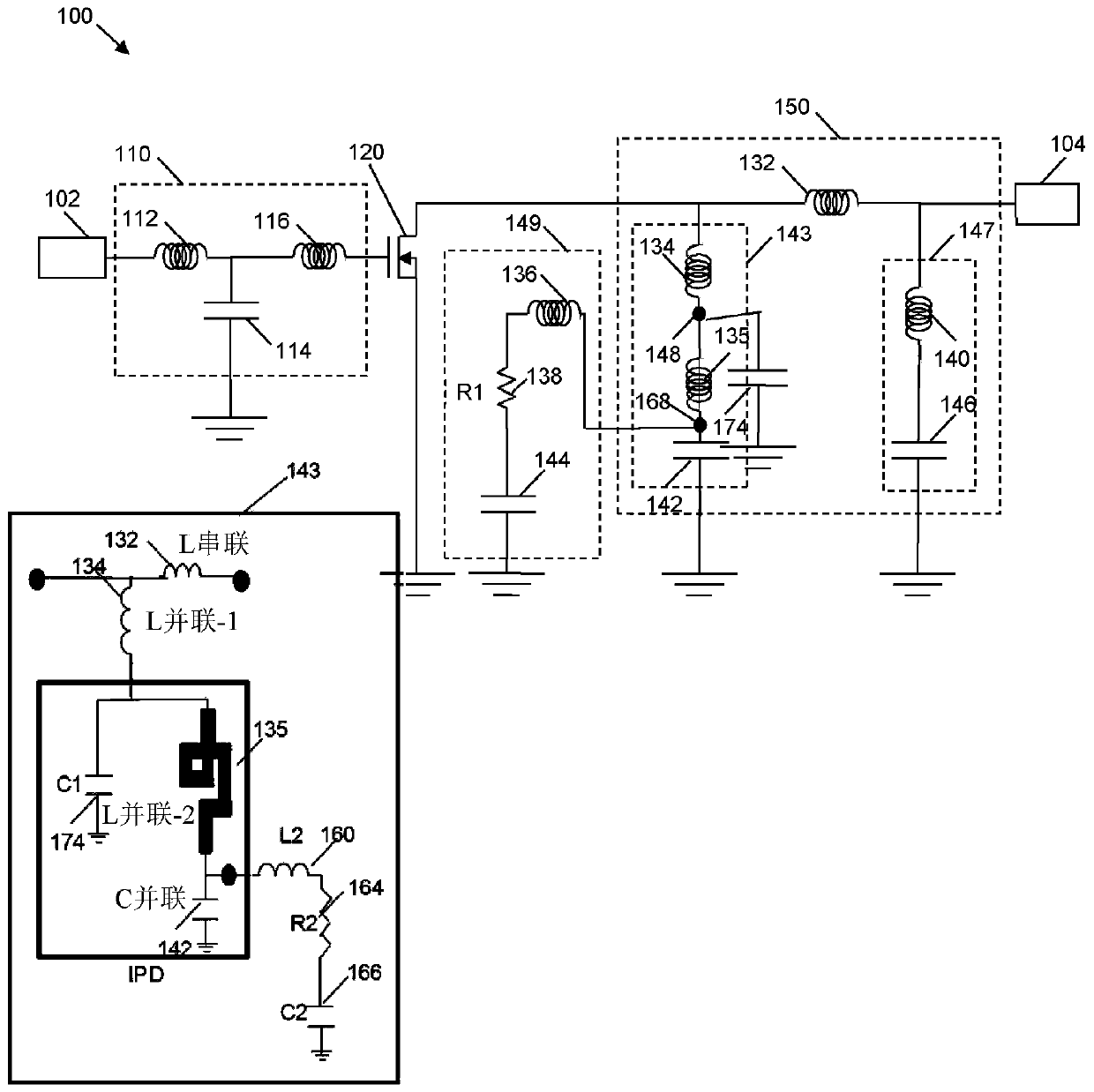 RF power transistors with impedance matching circuits, and methods of manufacture thereof