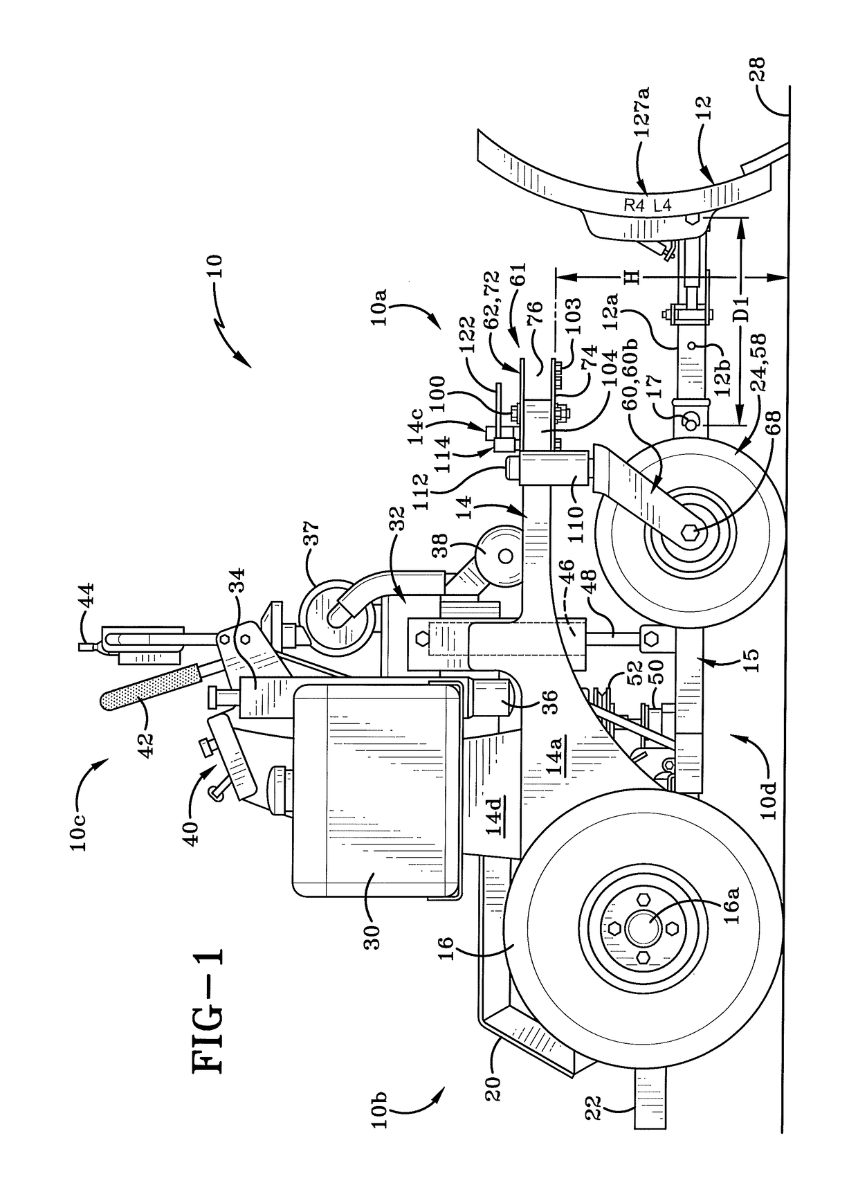 Utility vehicle with adjustable wheel base and wheel stance