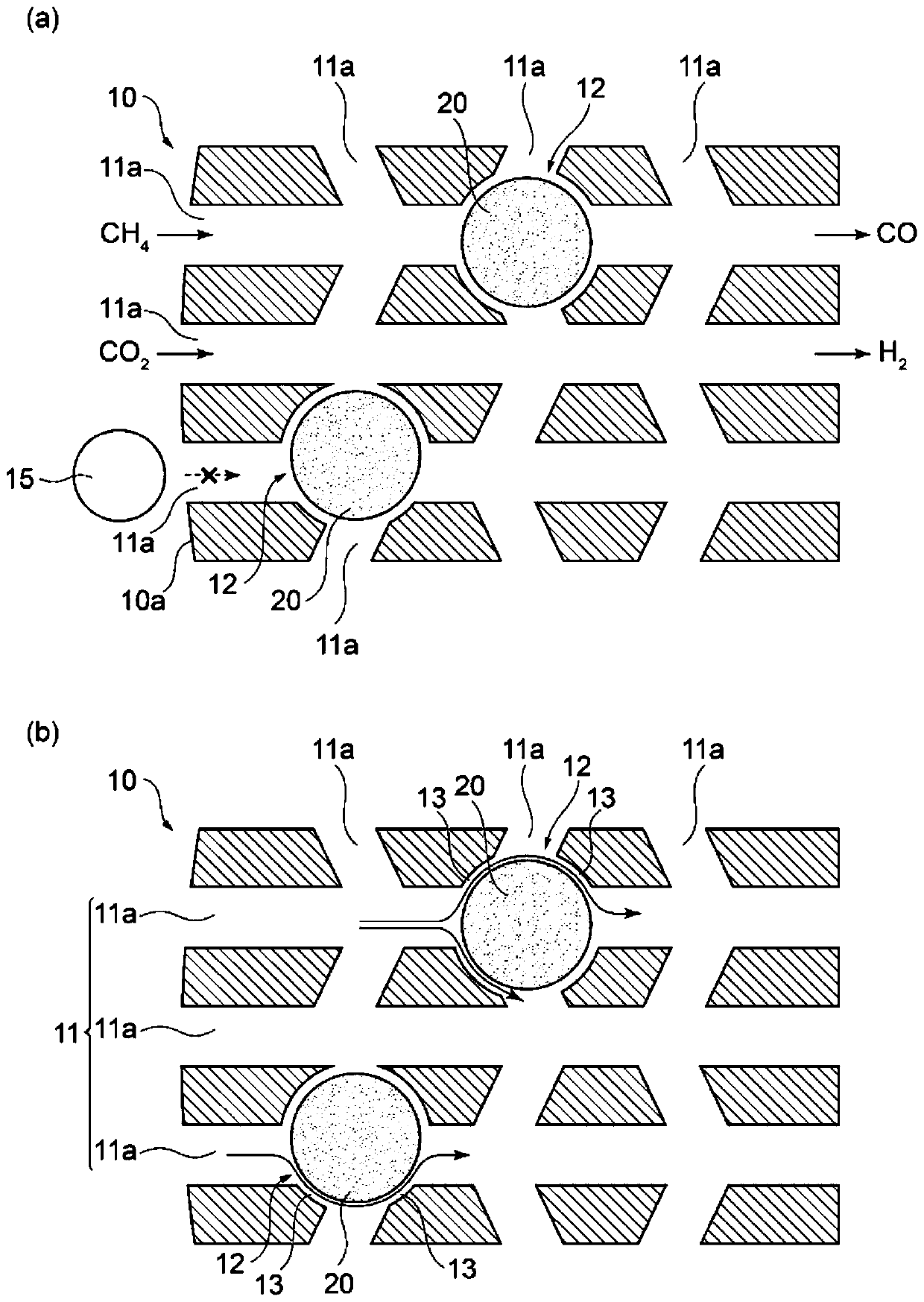 Catalyst structure for syngas production, syngas production device provided with said catalyst structure for syngas production, and production method of catalyst structure for syngas production