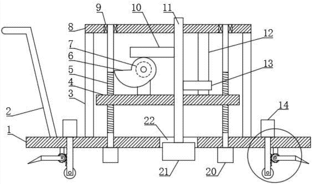 Adjustable soil leveling machine for construction