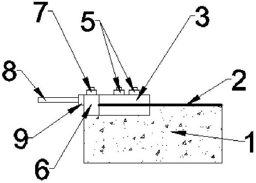 Device and method for strengthening concrete with prestressed fiber reinforced composite material