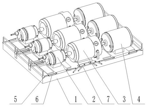 A multi-group drag test bench for small motors