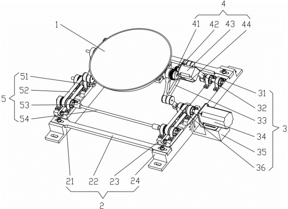Dual-motor controlled programmable four-bar mechanism pan jolting method and stir frying device