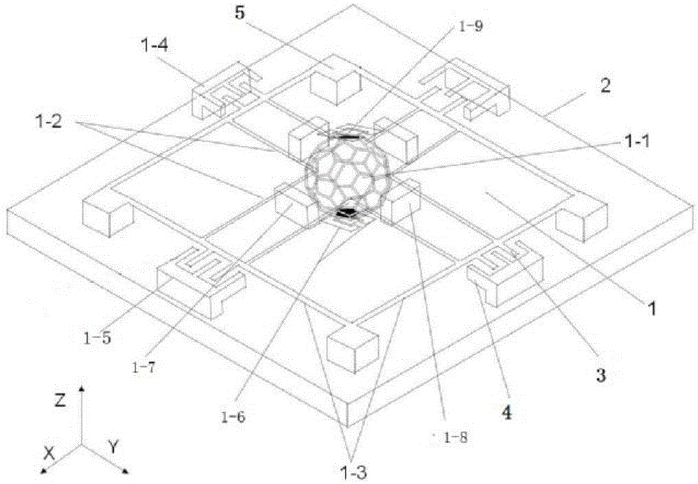 Triaxial stereo football-shaped micro-gyroscope and processing method thereof