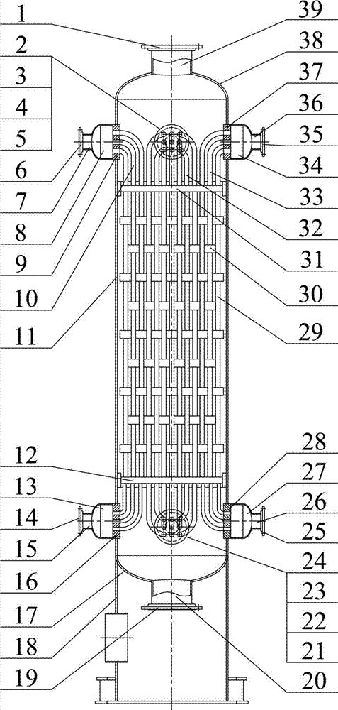 Primary heat-regeneration multi-flow heat exchange device for low-temperature liquid nitrogen