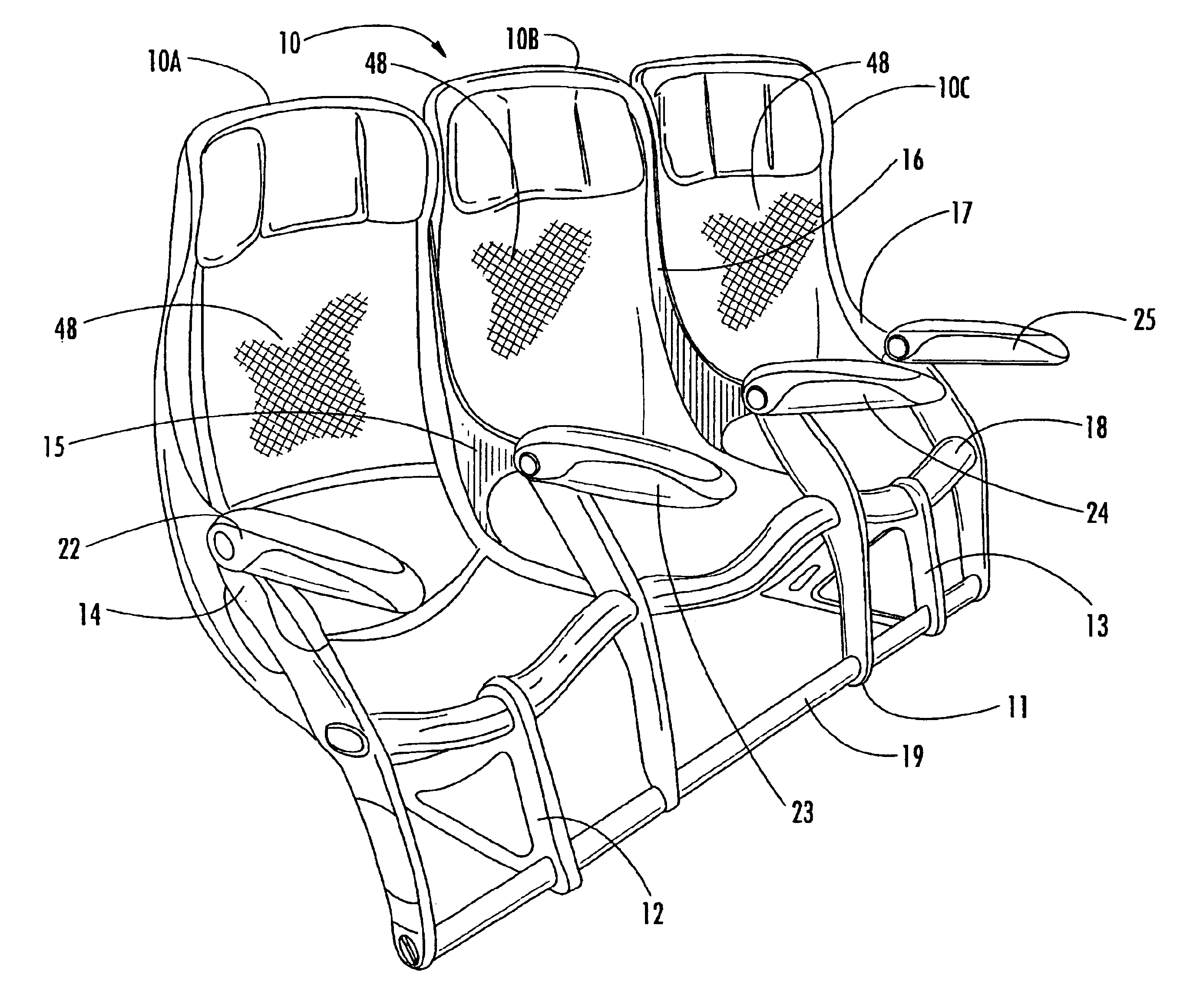 Single beam aircraft passenger seat